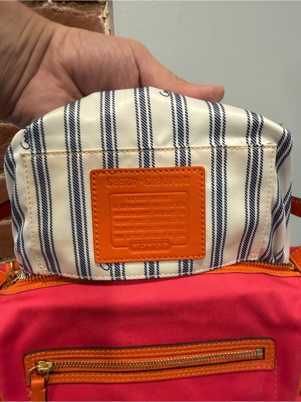 RARE Y2K Coach Bonnie Cashin Carry Kisslock Mini Shoulder Bag Pink Orange 42583 - Picture 13 of 16